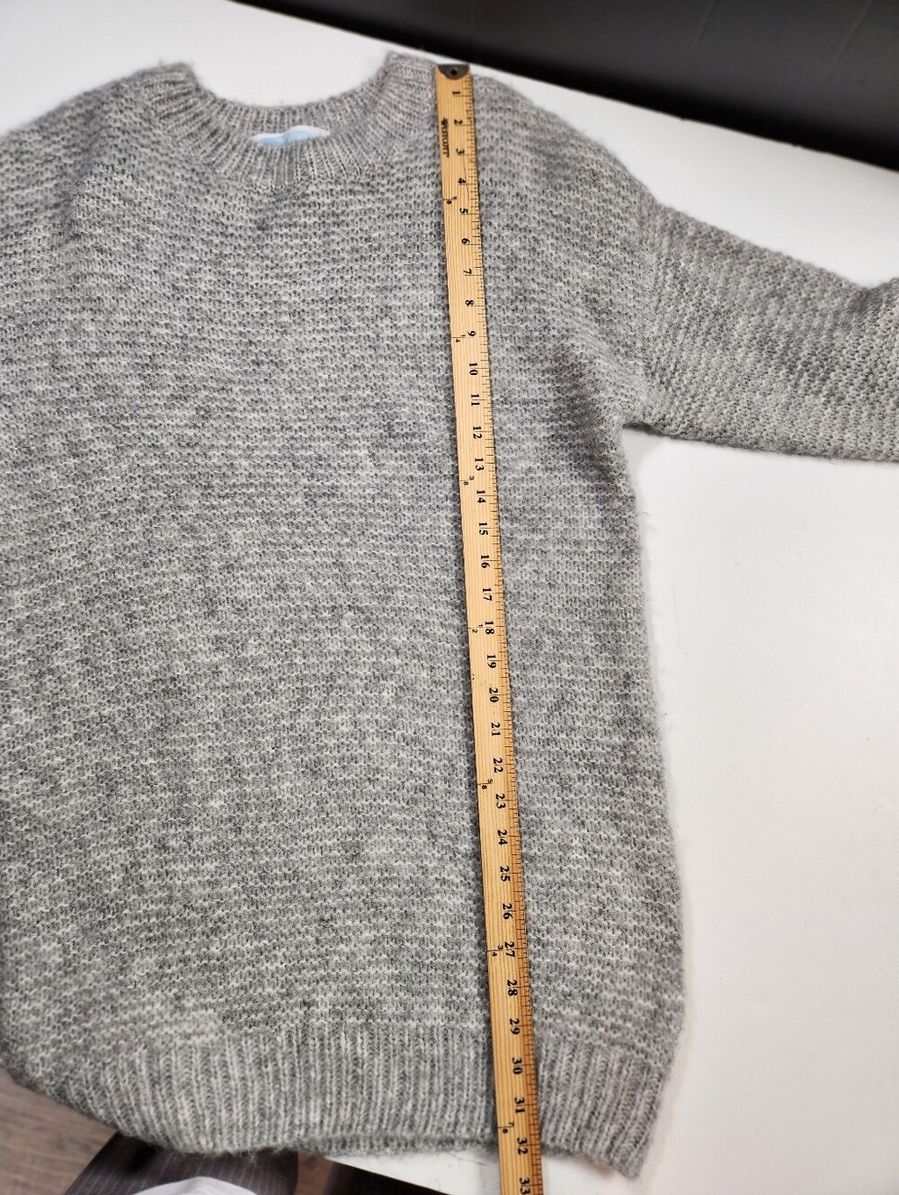 Big Water Blue Sky Fuzzy Wool Blend Crewneck Tunic Sweater Size Small Cozy Soft - Picture 12 of 13